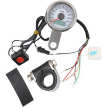 Compteur de vitesse électro. - kmh - 48 mm - pour HD Big Twin de 1999 à 2003 et Sportster XL de 1986 à 2003 - chromé fond blanc