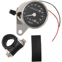 Compteur Mini Speedo - Diamètre 60 mm - 2:1 - KMH - Chrome et fond noir