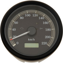 Compteur de vitesse électro.  - kmh - 85 mm - pour HD Dyna et Sportster XL de 1999 à 2003 - noir