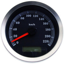 Compteur de vitesse électronique - 102 mm - kmh - pour Harley Davidson Big Twin et Sportster XL de 2004 à 2013 - noir