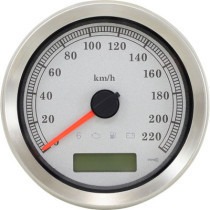 Compteur de vitesse électronique - 102 mm - kmh - pour Harley Davidson Big Twin et Sportster XL de 2004 à 2013 - blanc