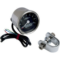 Compte-tours - 8000 RPM - 60 mm - pour HD Big Twin de 1999 à 2003 et Sportster XL de 1986 à 2003 - chromé - fond noir