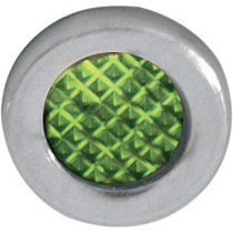 Témoin lumineux - vert - à clipser - 0,30" - contour inox