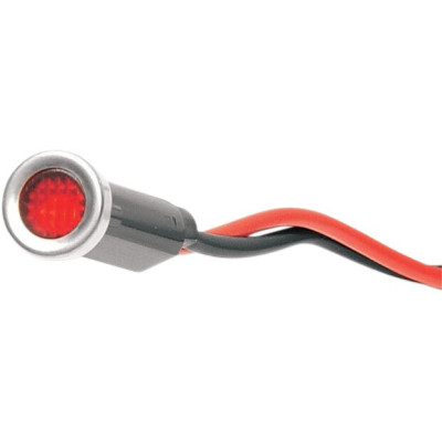 Témoin lumineux - rouge - à clipser - 0,30" - contour inox