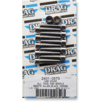 Kit de vis lisses de carter de distribution - pour Harley Davidson avec moteur Twin Cam de 1999 à 2017 - noir