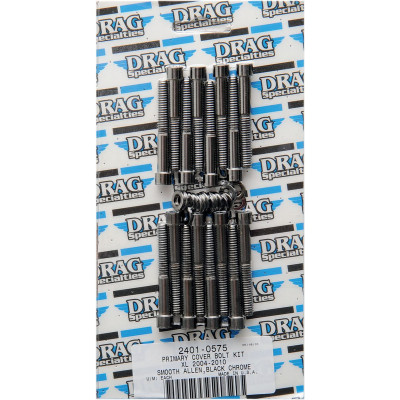 Kit de vis lisses de carter primaire - pour Harley Davidson Sportster XL à partir de 2004 - noir