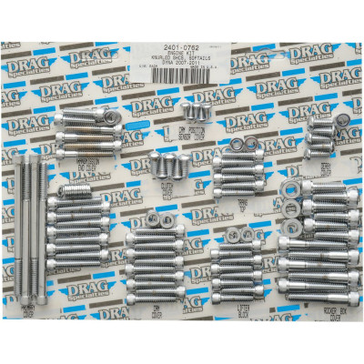 Kit de vis moletées de moteur - pour Harley Davidson Dyna et Softail de 2007 à 2017 - chromé