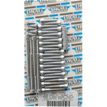 Kit de vis moletées de carter latéral de transmission - pour Harley Davidson Dyna et Softail de 2007 à 2017 - chromé