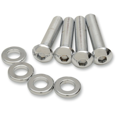 Kit de montage d'amortisseur - tête bouton - pour Harley Davidson Sportster XL à partir de 2004 - chromé