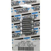 Kit de vis moletées de poussoirs - pour Harley Davidson à moteur M8 à partir de 2017 - chromé