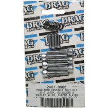 Kit de vis moletées de cocotte de guidon - pour Harley Davidson Touring à partir de 2017 - chromé