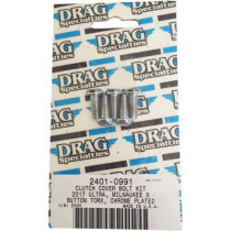 Kit de vis de cache embrayage - tête bouton - pour Harley Davidson avec moteur M8 à partir de 2017 - chromé