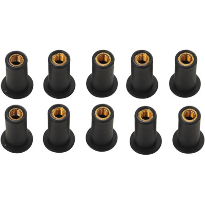 Écrous encapsulés - 10/32" - néoprène - noir - Lot de 10