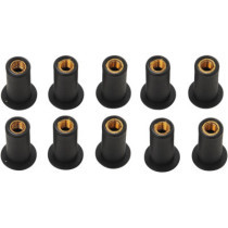 Écrous encapsulés - 10/32" - néoprène - noir - Lot de 10