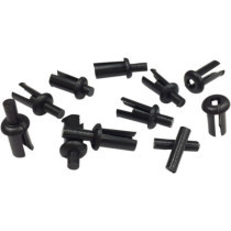 Kit de rivets pour Tour-Pak - pour Harley Davidson - 10 unités - noir