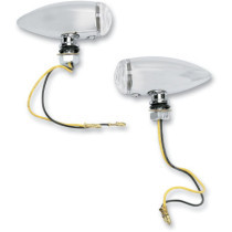 Feux de position / clignotants - forme Smooth Bullet - 12V - 10W - LED- lentille claire - chromé