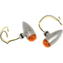 Feux de position / clignotants - forme Smooth Bullet - 12V - 10W - LED- lentille orange - chromé