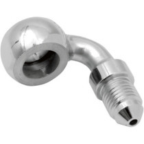 Raccord de durite de frein BANJO - 90° - mâle AN-3  - 3/8" 10 mm - chromé