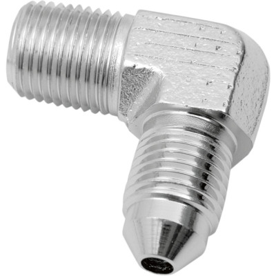 Raccord de durite de frein BANJO - 90° - mâle AN-3  et mâle 1/8" - chromé