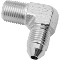 Raccord de durite de frein BANJO - 90° - mâle AN-3  et mâle 1/8" - chromé