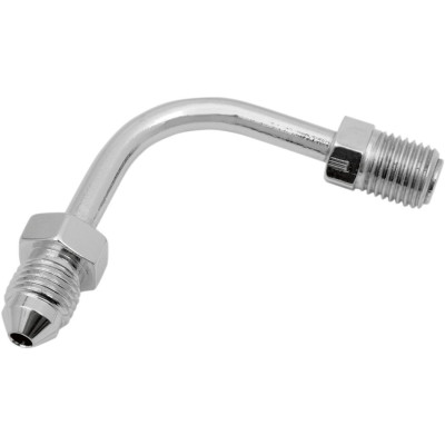 Raccord de durite de frein évasé BANJO - court - 90° - mâle AN-3  et mâle 3/8" - 24 - chromé