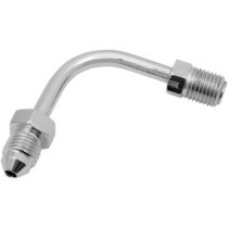 Raccord de durite de frein évasé BANJO - court - 90° - mâle AN-3  et mâle 3/8" - 24 - chromé