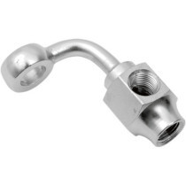 Raccord de contacteur de  frein BANJO - 90° - 3/8" 10mm - court - NTP 1/8" femelle - support de commutateur - chromé