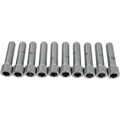 Vis à Tête Creuse lisse - 3/8"-16 x 1-1/2" - Chromé - Lot de 10