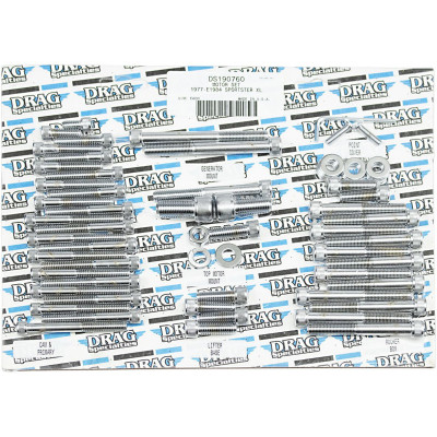 CHROME SOCKET-HEAD MOTOR BOLT KIT KNURLED