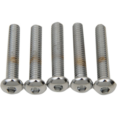 Vis BTR tête bouton - Diamètre 1/2"-20 - Longueur 1-1/4" (31,8mm) - Chromé - Lot de 5