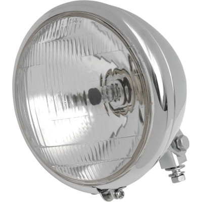 HEADLIGHT 6.5" CHROME BOTTOM-MOUNT 55/100W