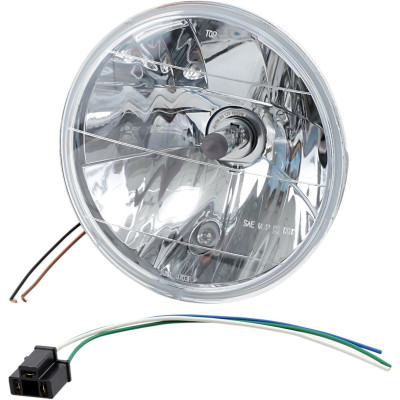 HEADLIGHT 7" W/ RUNNING LIGHT CHROME H4 55/60W