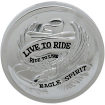 Bouchon de réservoir d'essence Live To Ride - Non Ventilé - Harley Davidson à partir de 1982 - Chrome et noir