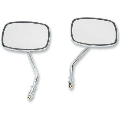 Paire de rétroviseurs à vis et ecrou - Longueur 12,5 cm - Chrome