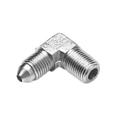 BRAKELINE ADAPTER FOR AN-03 HOSE 90° CHROME 2x MALE 3/8x24 JIC/UNF TO 1/8x27 NPT
