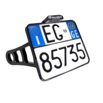 SIDE MOUNT LICENSE PLATE HOLDER W/TL ALU BLK (I) (FXSB)