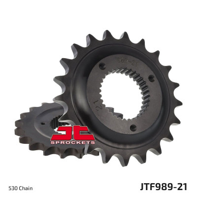 JTF989.21 FRONT REPLACEMENT SPROCKET 21 TEETH 530 PITCH NATURAL CHROMOLY STEEL ALLOY