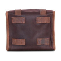 Longride, ''Mini'' waxed cotton saddlebag. Marron Brown