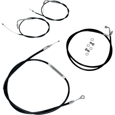 15-17" APE BAR LENGTH CABLE KIT STAINLESS STEEL BLACK COATED HD