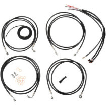 CABLE AND BRAKE LINE KIT BLACK VINYL FOR 15"-17" APE HANGERS