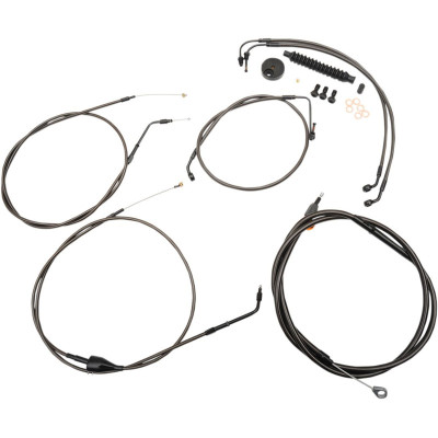 CABLE AND BRAKE LINE KIT MIDNIGHT BLACK FOR 12"-14" APE HANGERS
