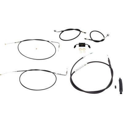 STANDARD CABLE KIT FOR 12-14 APE HANGERS BLACK VINYL/STAINLES BRAIDED STEEL BLACK