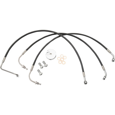BRAKE LINE 15"-17" APE KIT BLACK