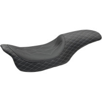 Selle Mustang Revere Journey - Harley Davidson Touring à partir de 2008 - Noir surpiqures grises