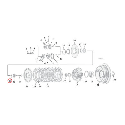 Retaining ring, clutch adjusting screw