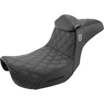 Selle Saddlemen SDC Pro avec dosseret - Harley Davidson Dyna à partir de 2006 - Noir surpiqures noir