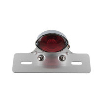  Micro Cateye Taillight with License Plate Bracket With license plate bracket Chrome Dual Filament 