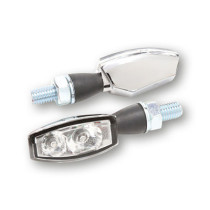 Blaze LED turn signals ECE. Chrome with clear lens