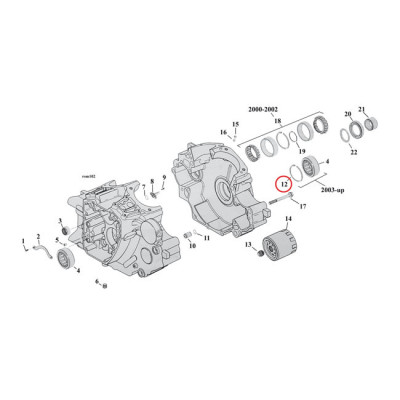 Retaining rings, pinion/sprocket shaft bearing