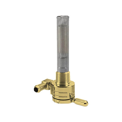  3/8" NPT Fuel Valve Forward Facing Outlet Brass Polished 